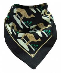 Bandana Head Wrap Scarf Camel Caravan Black