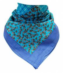 Bandana Head Wrap Scarf Blue Squares
