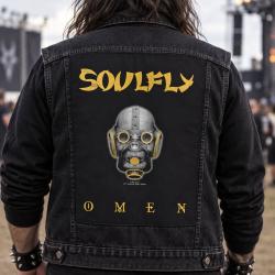 Soulfly Omen back patch with band lettering and Omen album design