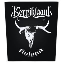Korpiklaani Finland back patch with band logo and horned skull design