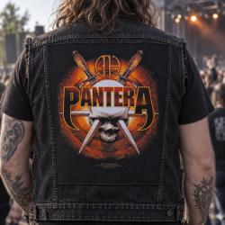 Pantera Skull Knives back patch with skull, knives and Pantera band logo
