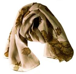 Bedrucktes Tuch Beige Blumen