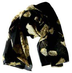 Bedrucktes Tuch Schwarz Mit Blumen