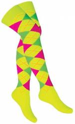 Overknee Socken Gelb Mehrfarbige Karos