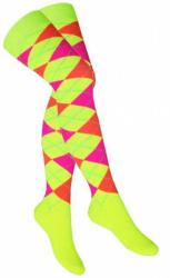 Overknee Socken Mehrfarbige Karos Gelb