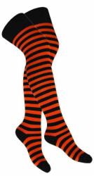 Overknee Socken Orange Geringelt