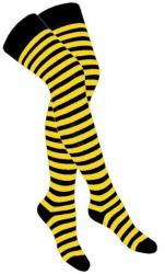 Overknee Socken Gelb Gestreift