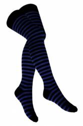 Overknee Socken Dunkelblau Geringelt