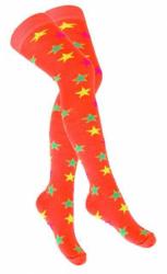 Overknee Socken Orange Mehrfarbige Sterne