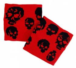Rotes Schweißband Mit Totenkopf