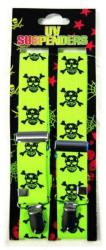 Totenkopf Hosenträger In Neon Gelb