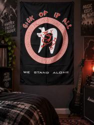 Sick Of It All We Stand Alone poster flag with NYHC band lettering and red white artwork