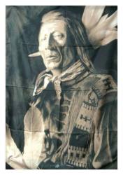 Red Native Amercian Vintage Posterfahne