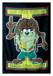 Looney Tunes Taz Peace Love Unity Posterfahne
