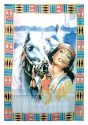 Indianerin & Pferd Posterfahne