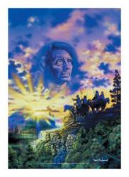 David Penfound Native American Sunrise Posterfahne