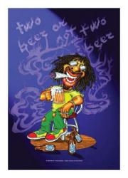 Rasta Man Cannabis Two Beer Posterfahne